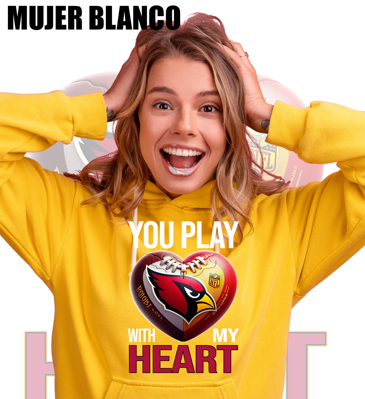 Camiseta Arizona Cardinals Mujer Blanco 1