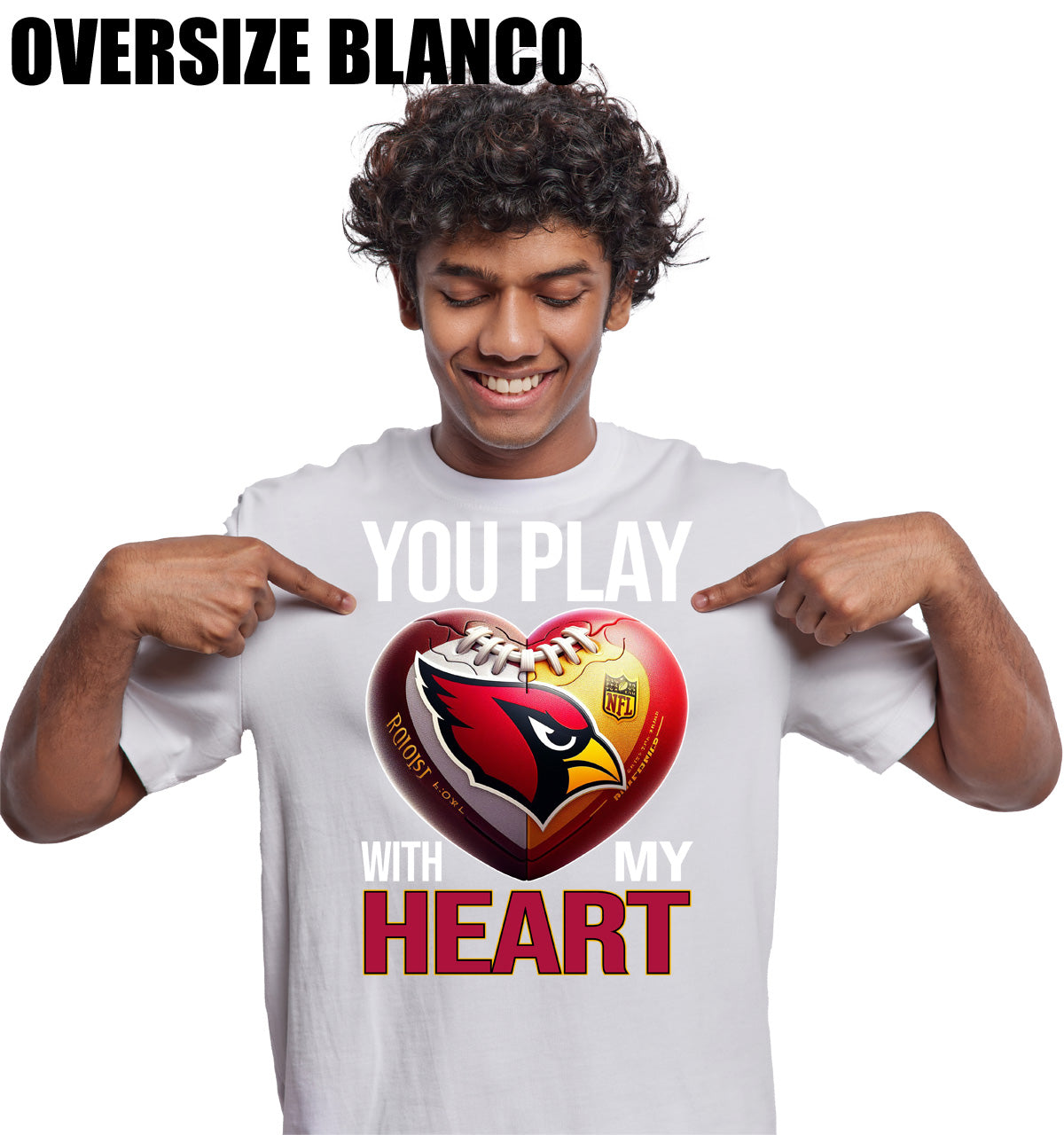 Camiseta Arizona Cardinals Oversize Blanco 2