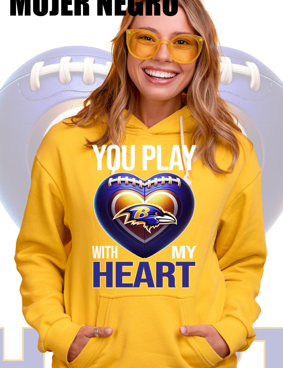 Camiseta Baltimore Ravens Mujer Negro 1