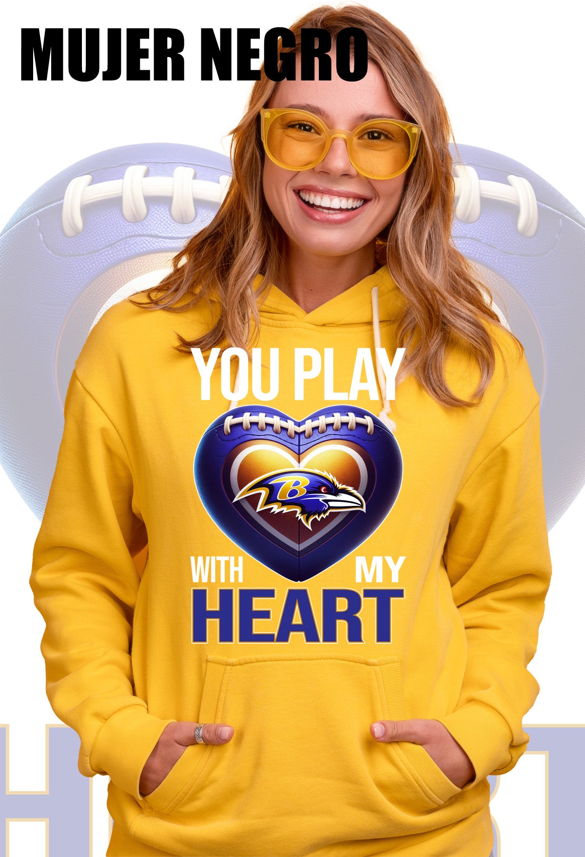 Camiseta Baltimore Ravens Mujer Negro 1