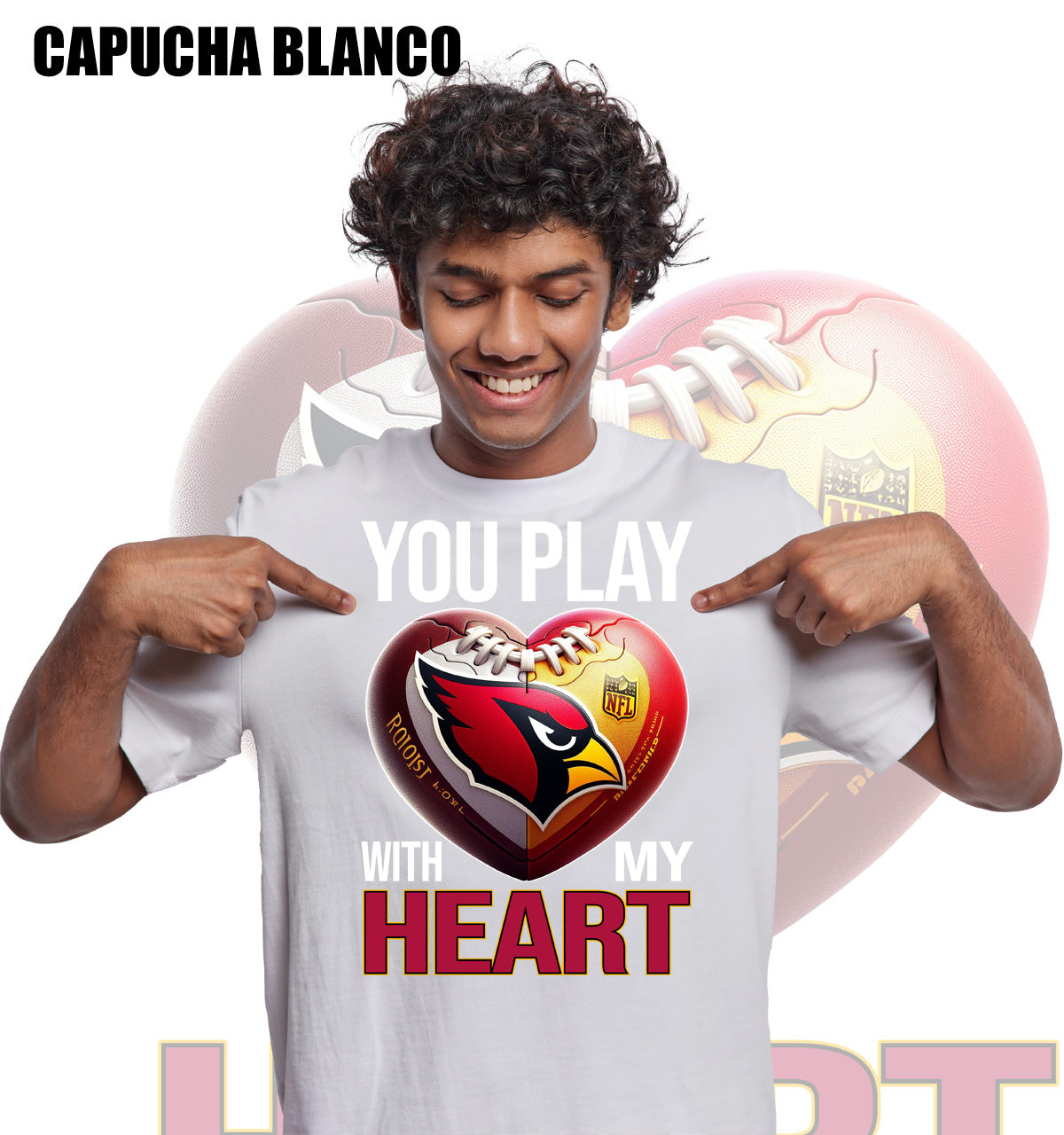 Sudadera Arizona Cardinals Capucha Blanco 1